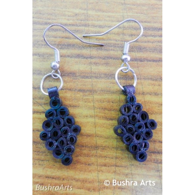 Quilled Rings Earrings Black